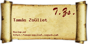 Tamás Zsüliet névjegykártya